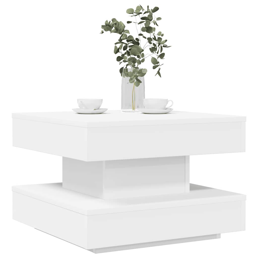 Table basse rotative à 360 degrés blanc 50x50x34,5 cm - XIOS