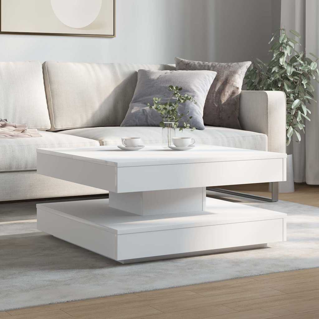 Table basse rotative à 360 degrés blanc 70x70x34,5 cm - XIOS