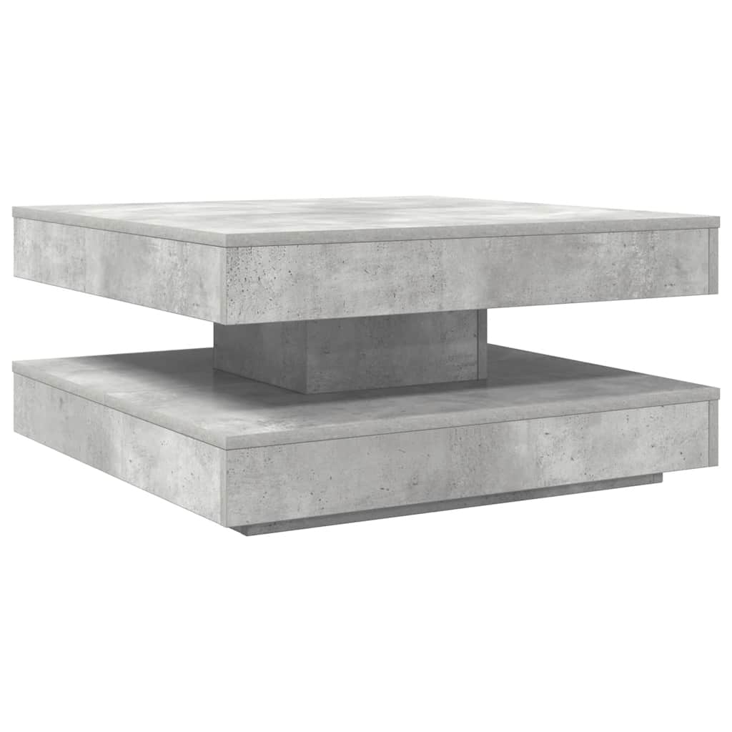 Table basse rotative à 360 degrés gris béton 70x70x34,5 cm - XIOS