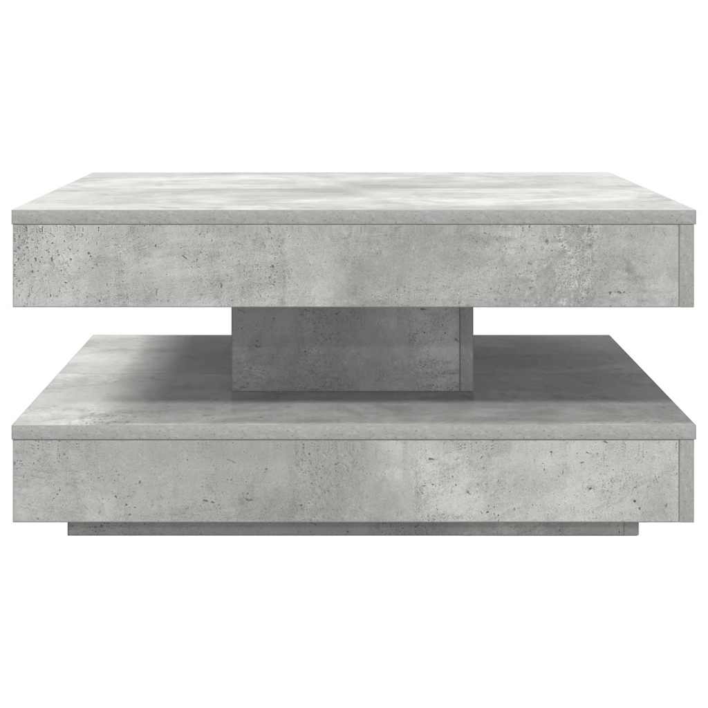 Table basse rotative à 360 degrés gris béton 70x70x34,5 cm - XIOS