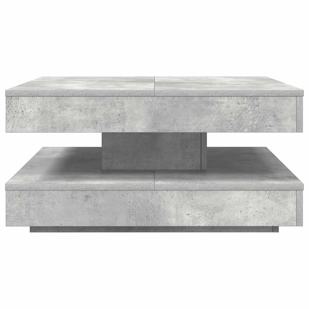 Table basse rotative à 360 degrés gris béton 70x70x34,5 cm - XIOS