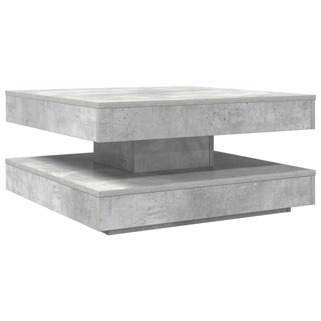 Table basse rotative à 360 degrés gris béton 70x70x34,5 cm - XIOS