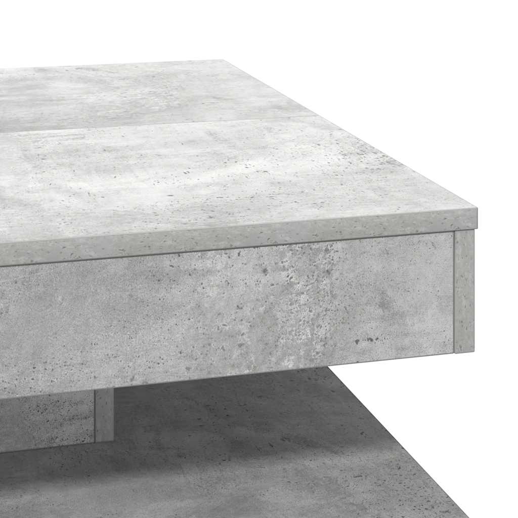 Table basse rotative à 360 degrés gris béton 70x70x34,5 cm - XIOS