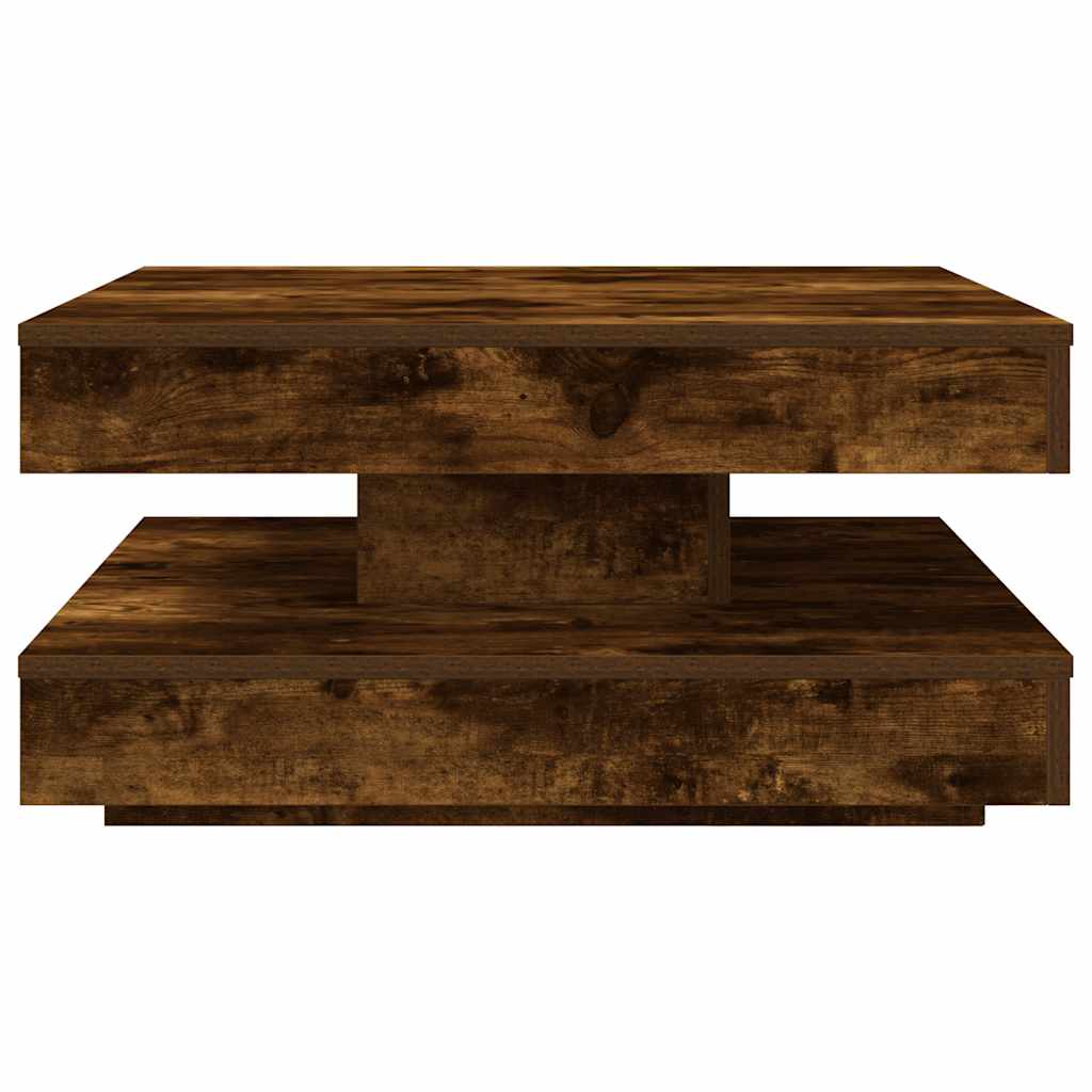 Table basse rotative à 360 degrés chêne fumé 70x70x34,5 cm - XIOS