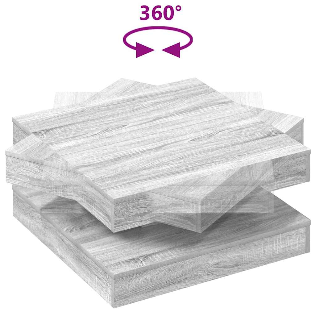 Table basse rotative à 360 degrés sonoma gris 70x70x34,5 cm - XIOS