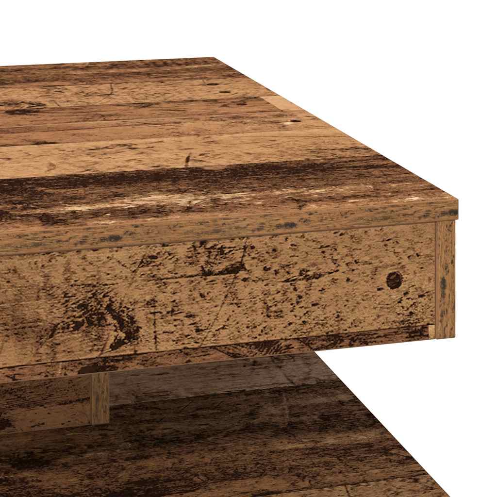 Table basse rotative à 360 degrés vieux bois 70x70x34,5 cm - XIOS