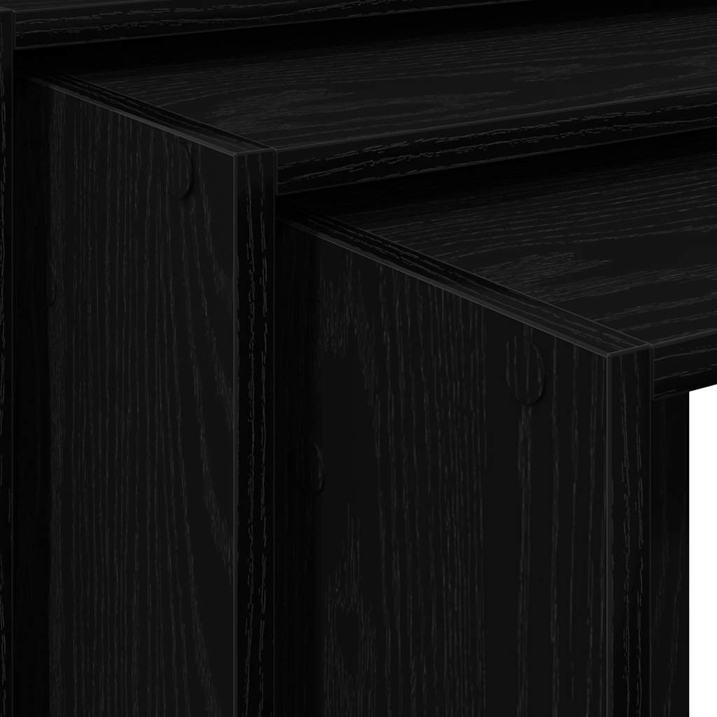 Tables gigognes 3 pcs noir bois d'ingénierie - XIOS