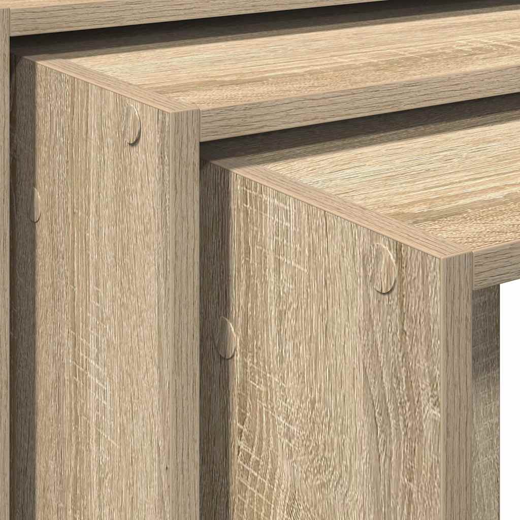Tables gigognes 3 pcs chêne sonoma bois d'ingénierie - XIOS