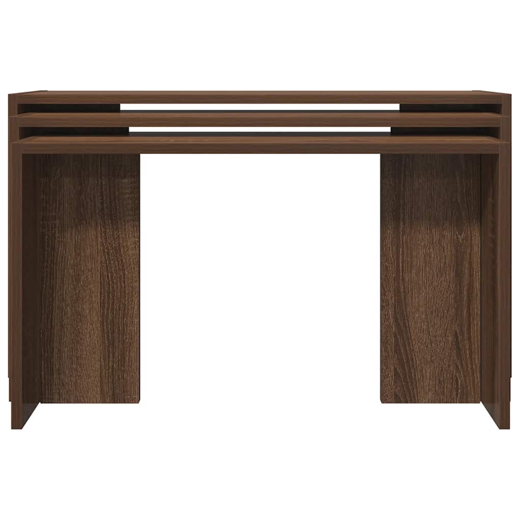Tables gigognes 3 pcs chêne marron bois d'ingénierie - XIOS