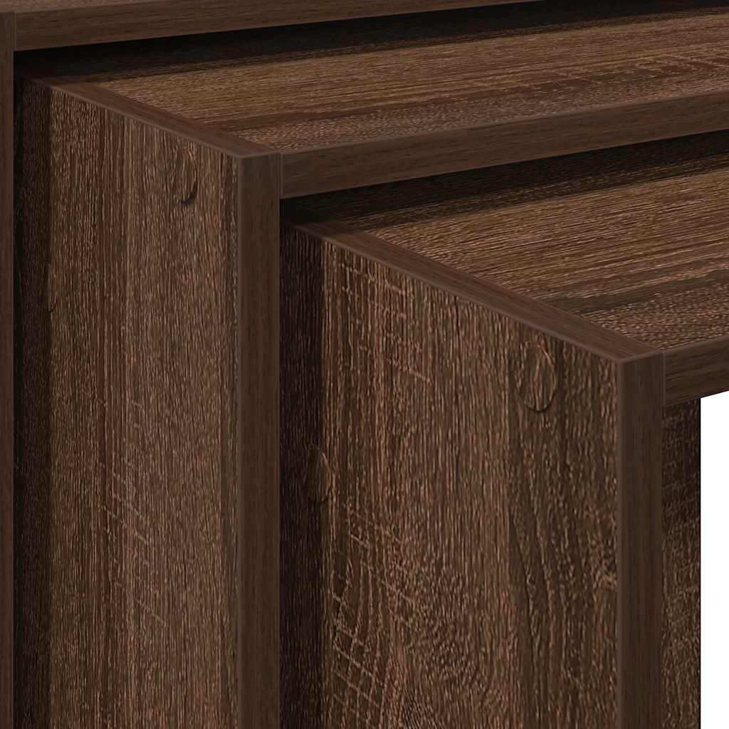 Tables gigognes 3 pcs chêne marron bois d'ingénierie - XIOS