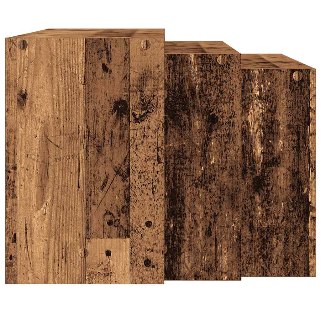 Tables gigognes 3 pcs vieux bois bois d'ingénierie - XIOS