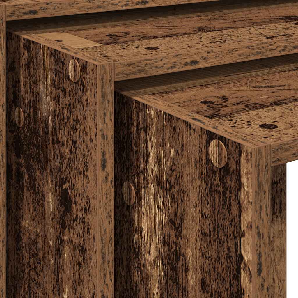 Tables gigognes 3 pcs vieux bois bois d'ingénierie - XIOS