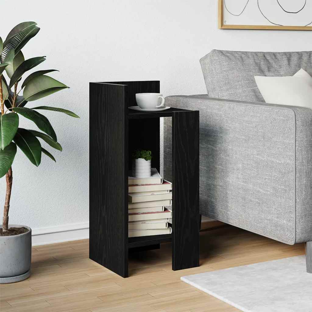 Table d'appoint avec étagère noir 25,5x27x60 cm - XIOS