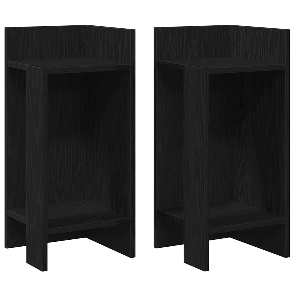 Tables d'appoint 2 pcs avec étagère noir 25,5x27x60 cm - XIOS