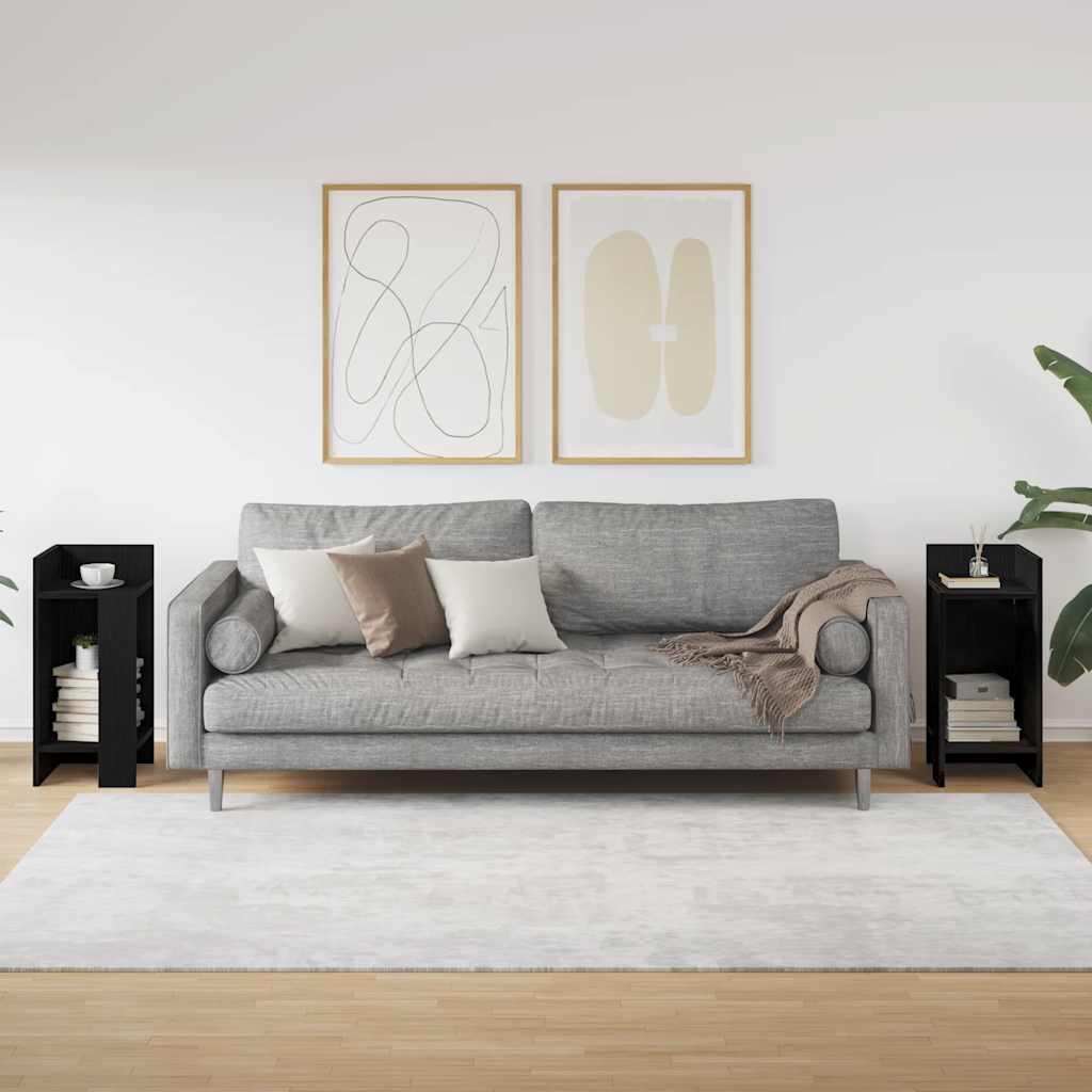 Tables d'appoint 2 pcs avec étagère noir 25,5x27x60 cm - XIOS