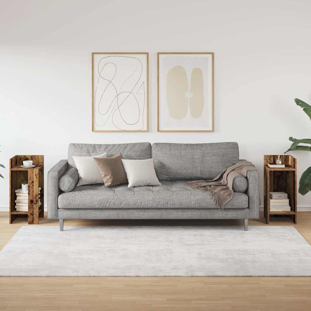 Tables d'appoint 2 pcs avec étagère vieux bois 25,5x27x60 cm - XIOS