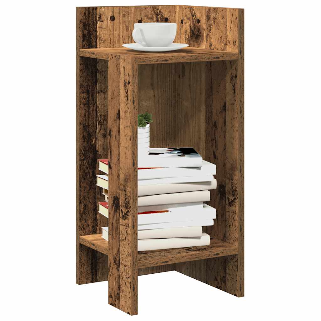 Tables d'appoint 2 pcs avec étagère vieux bois 25,5x27x60 cm - XIOS
