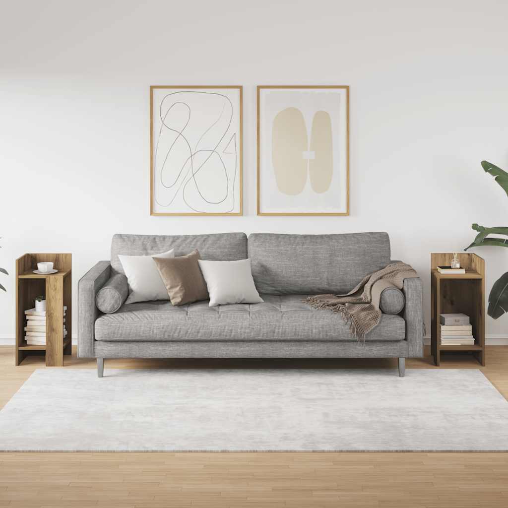 Tables d'appoint 2pcs avec étagère chêne artisanal 25,5x27x60cm - XIOS