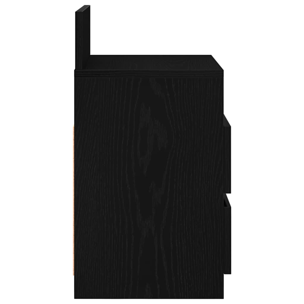 Tables de chevet (lot de 2) avec 2 tiroirs noires 40 x 33 x 60 cm - XIOS