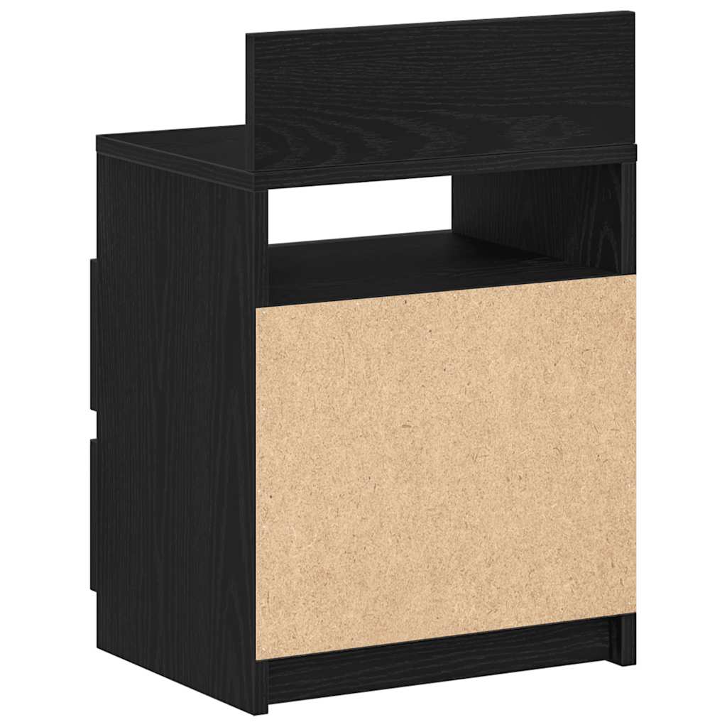 Tables de chevet (lot de 2) avec 2 tiroirs noires 40 x 33 x 60 cm - XIOS