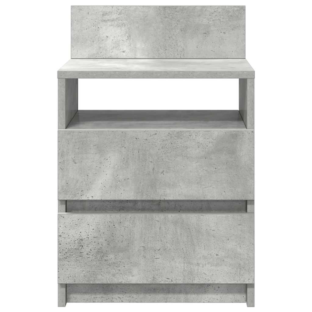 Tables de chevet (lot de 2) avec 2 tiroirs gris béton 40 x 33 x 60 cm - XIOS