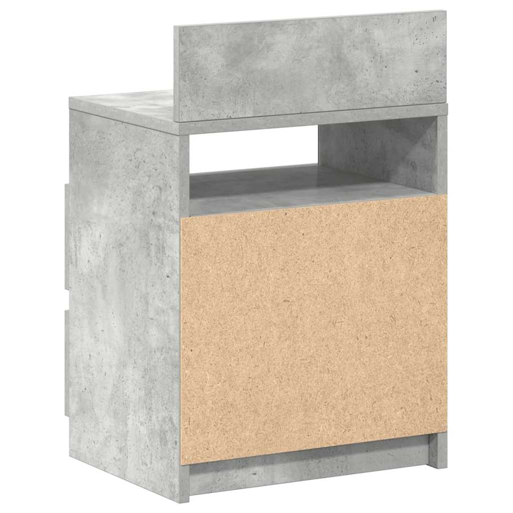 Tables de chevet (lot de 2) avec 2 tiroirs gris béton 40 x 33 x 60 cm - XIOS