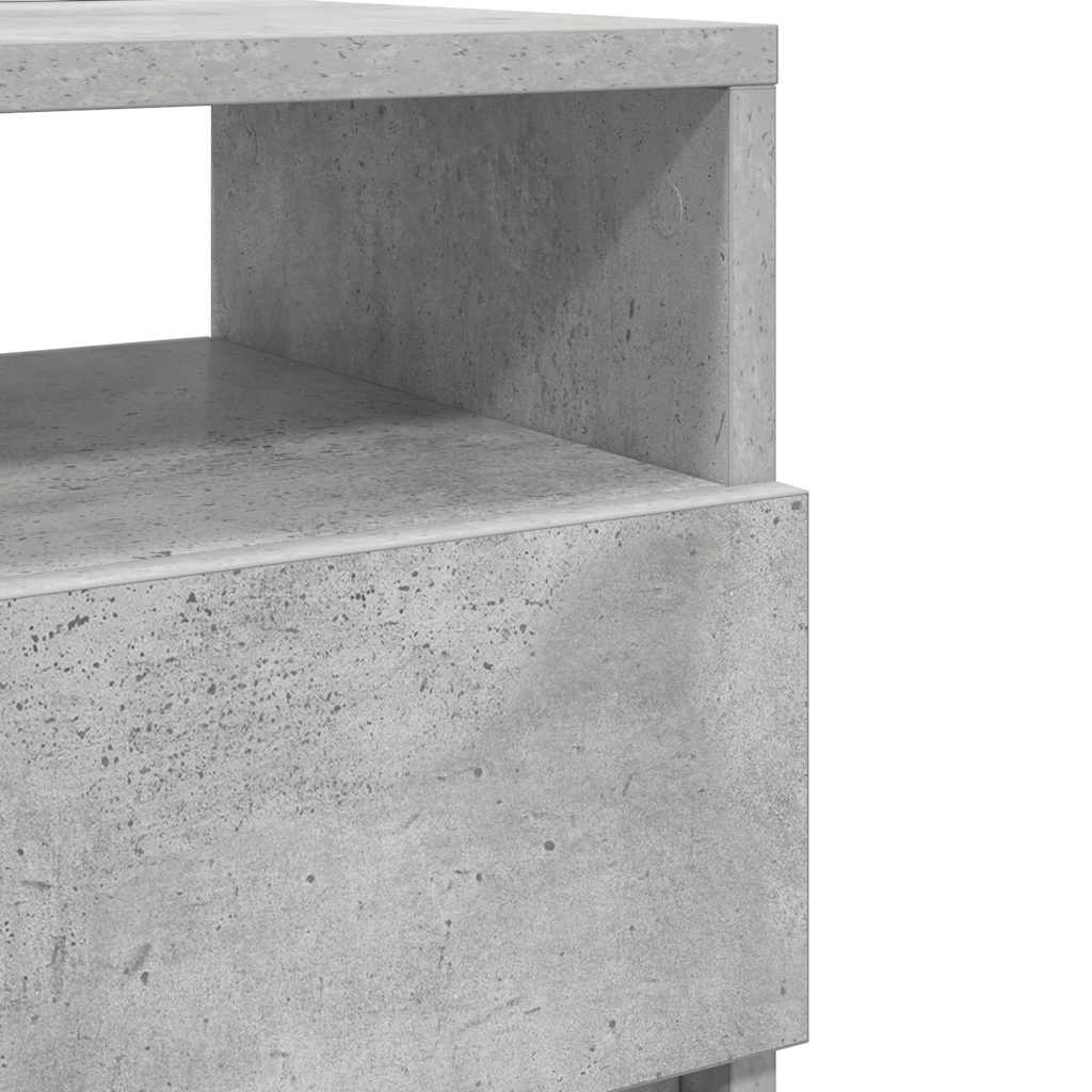 Tables de chevet (lot de 2) avec 2 tiroirs gris béton 40 x 33 x 60 cm - XIOS