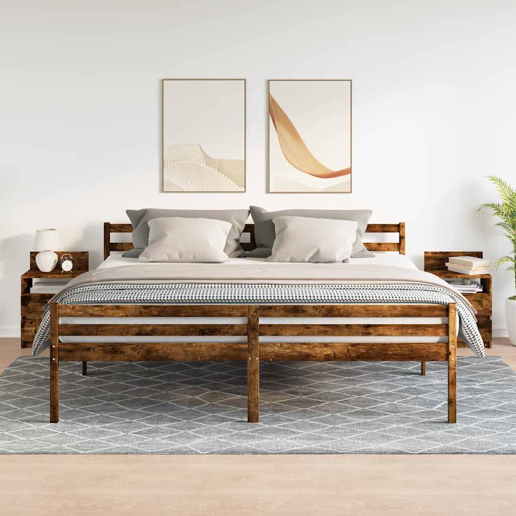 Tables de chevet 2 pcs avec 2 tiroirs chêne fumé 40x33x60 cm - XIOS
