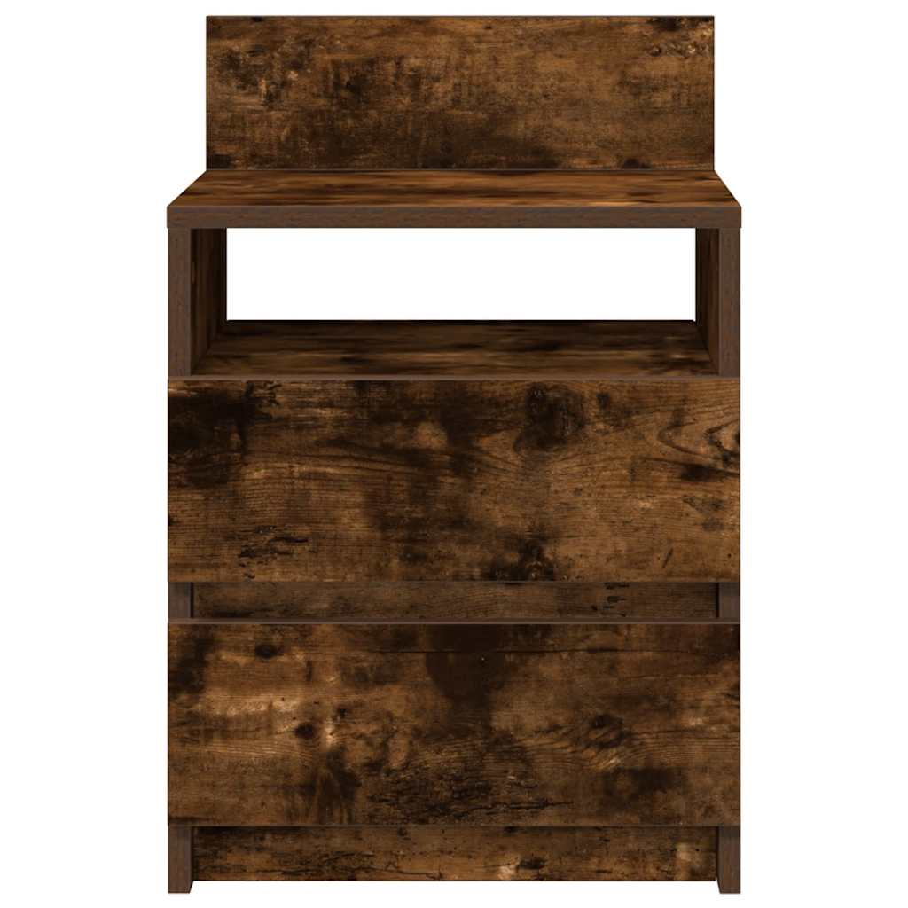 Tables de chevet 2 pcs avec 2 tiroirs chêne fumé 40x33x60 cm - XIOS