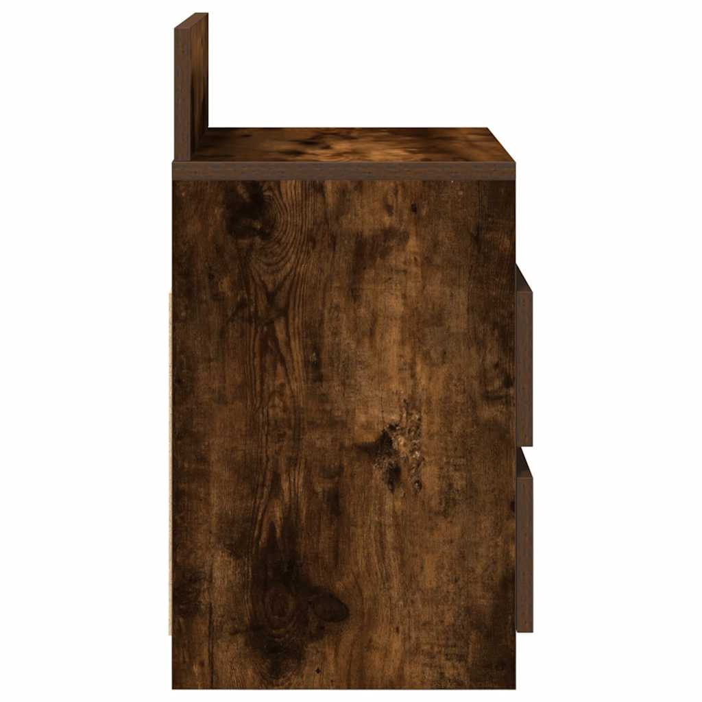 Tables de chevet 2 pcs avec 2 tiroirs chêne fumé 40x33x60 cm - XIOS