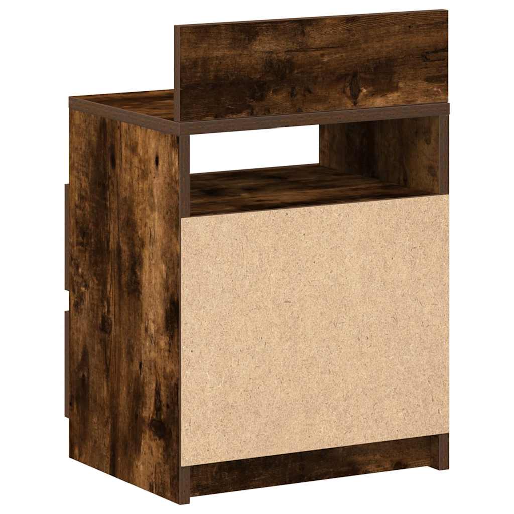 Tables de chevet 2 pcs avec 2 tiroirs chêne fumé 40x33x60 cm - XIOS