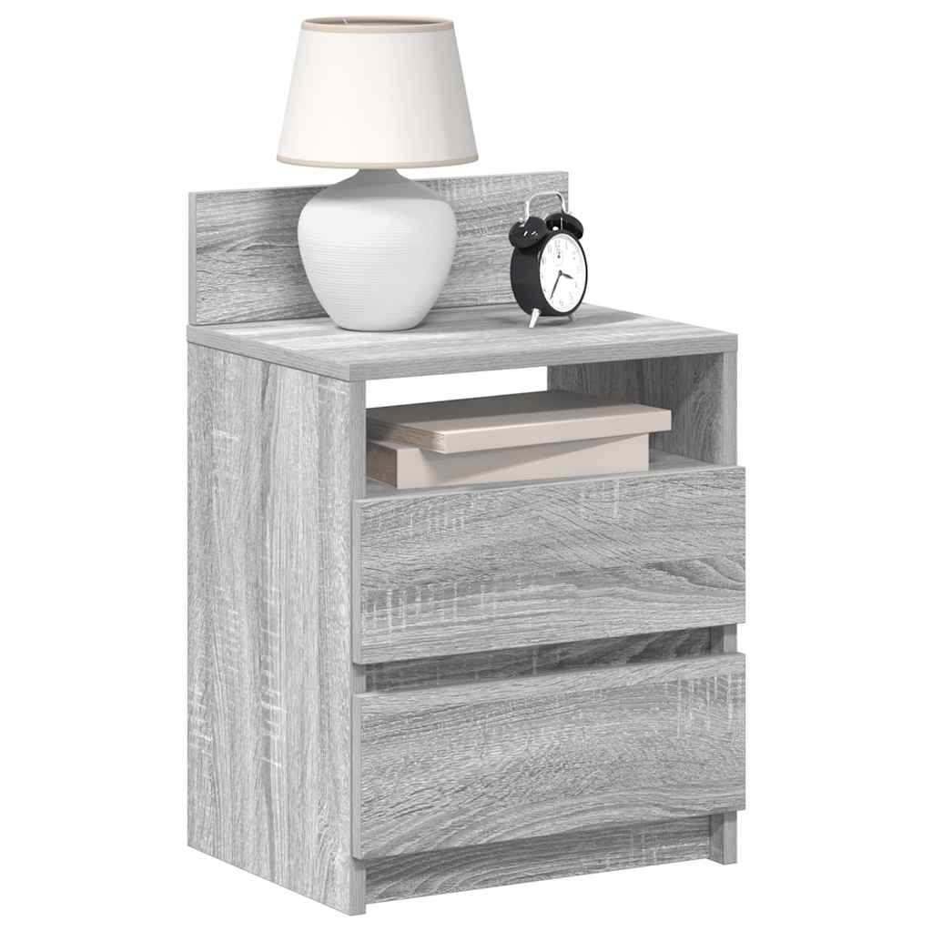 Tables de chevet 2 pcs avec 2 tiroirs Gris Sonoma 40x33x60 cm - XIOS