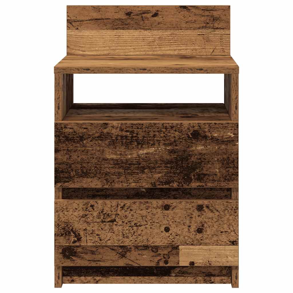 Tables de chevet 2 pcs avec 2 tiroirs vieux bois 40x33x60 cm - XIOS