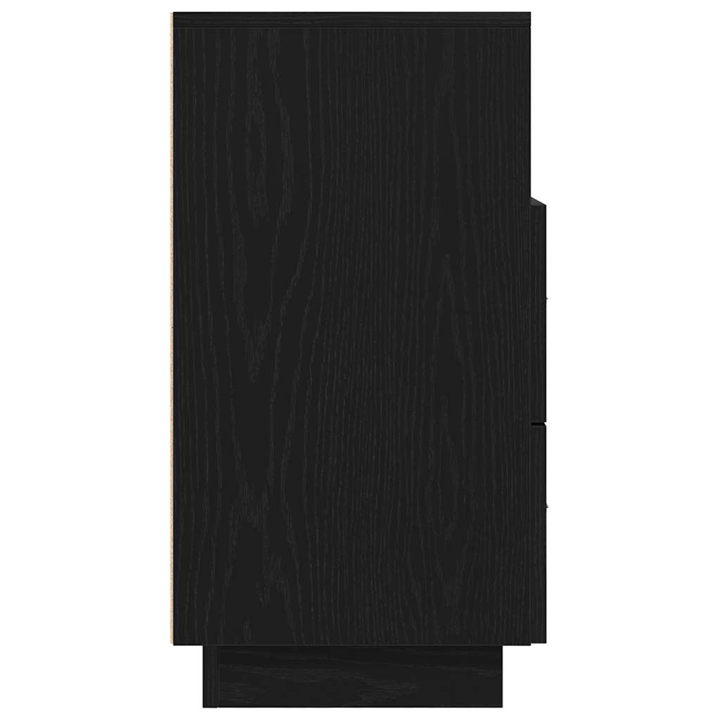 Table de chevet avec 2 tiroirs noir 36x36x68 cm - XIOS