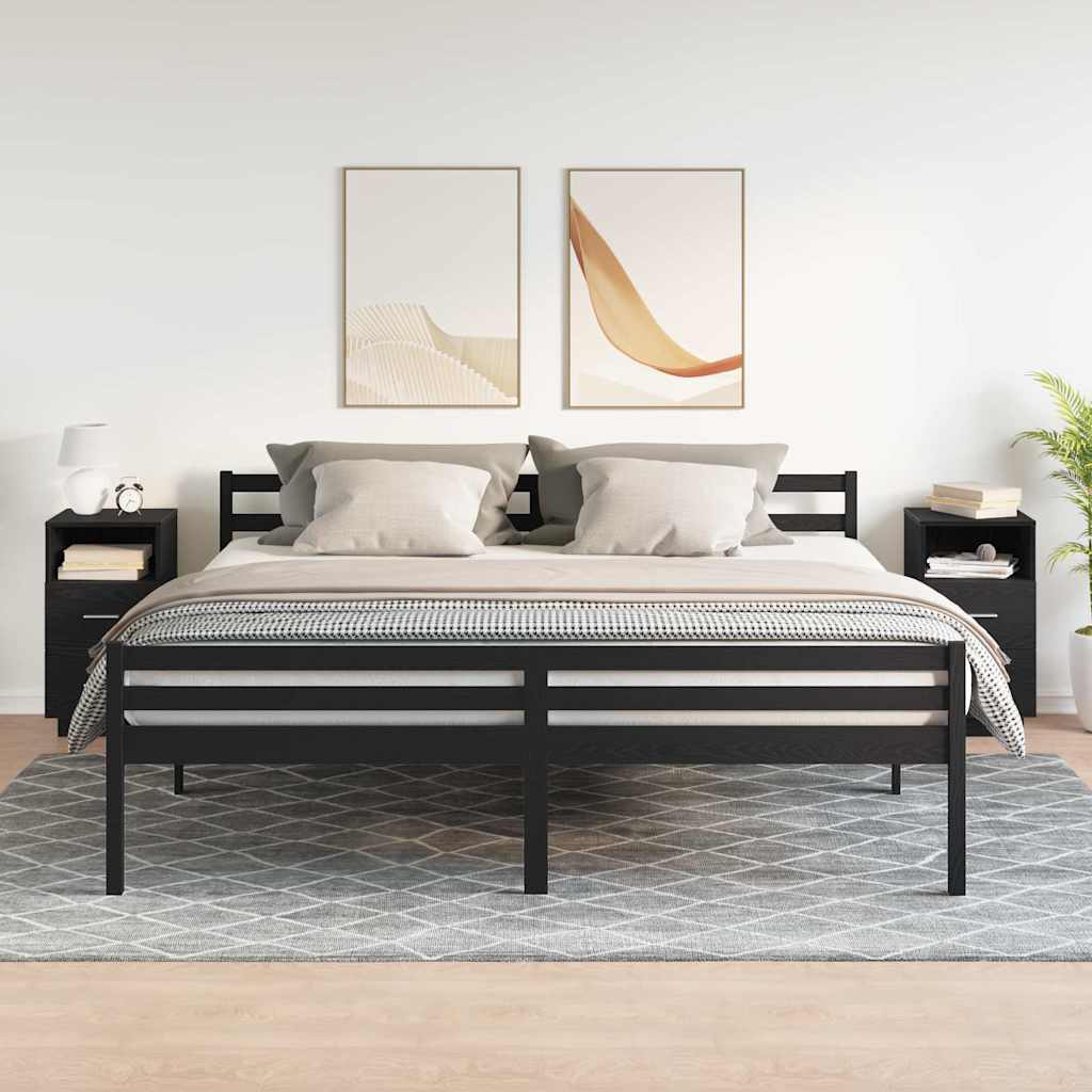 Tables de chevet 2 pcs avec 2 tiroirs noir 36x36x68 cm - XIOS