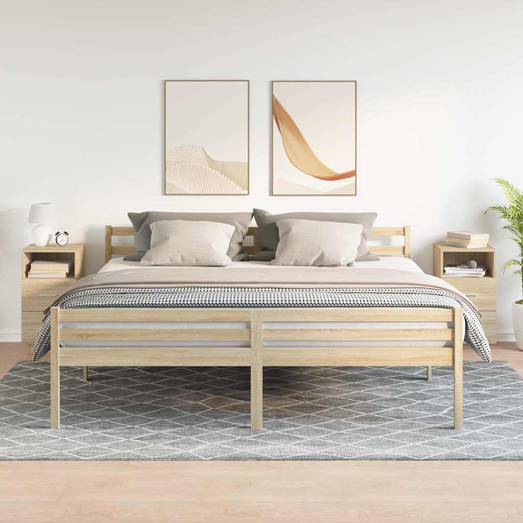 Tables de chevet 2 pcs avec 2 tiroirs chêne sonoma 36x36x68 cm - XIOS