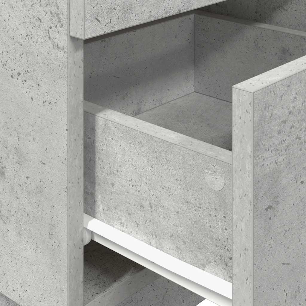 Tables de chevet 2 pcs avec 2 tiroirs gris béton 36x36x68 cm - XIOS