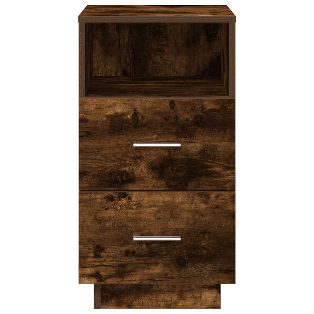 Tables de chevet 2 pcs avec 2 tiroirs chêne fumé 36x36x68 cm - XIOS