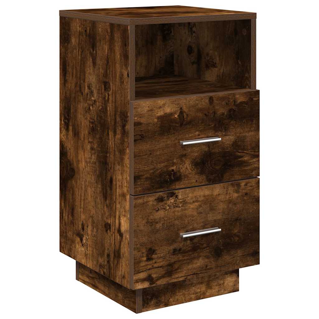 Tables de chevet 2 pcs avec 2 tiroirs chêne fumé 36x36x68 cm - XIOS