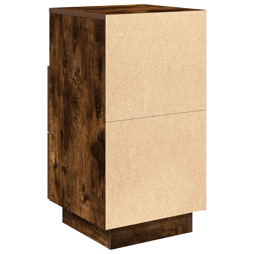 Tables de chevet 2 pcs avec 2 tiroirs chêne fumé 36x36x68 cm - XIOS