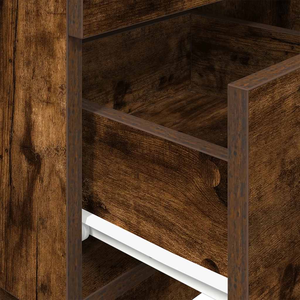 Tables de chevet 2 pcs avec 2 tiroirs chêne fumé 36x36x68 cm - XIOS