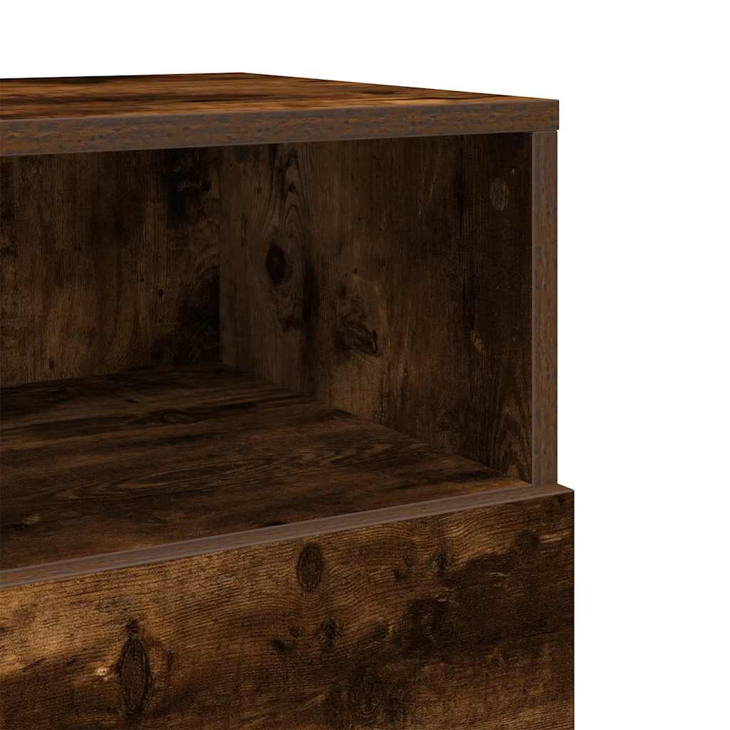 Tables de chevet 2 pcs avec 2 tiroirs chêne fumé 36x36x68 cm - XIOS