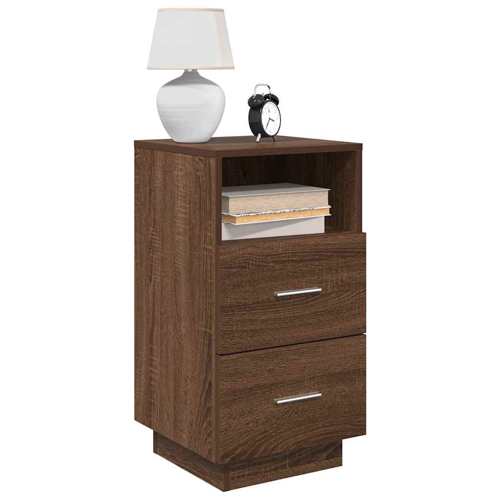 Tables de chevet 2 pcs avec 2 tiroirs chêne marron 36x36x68 cm - XIOS