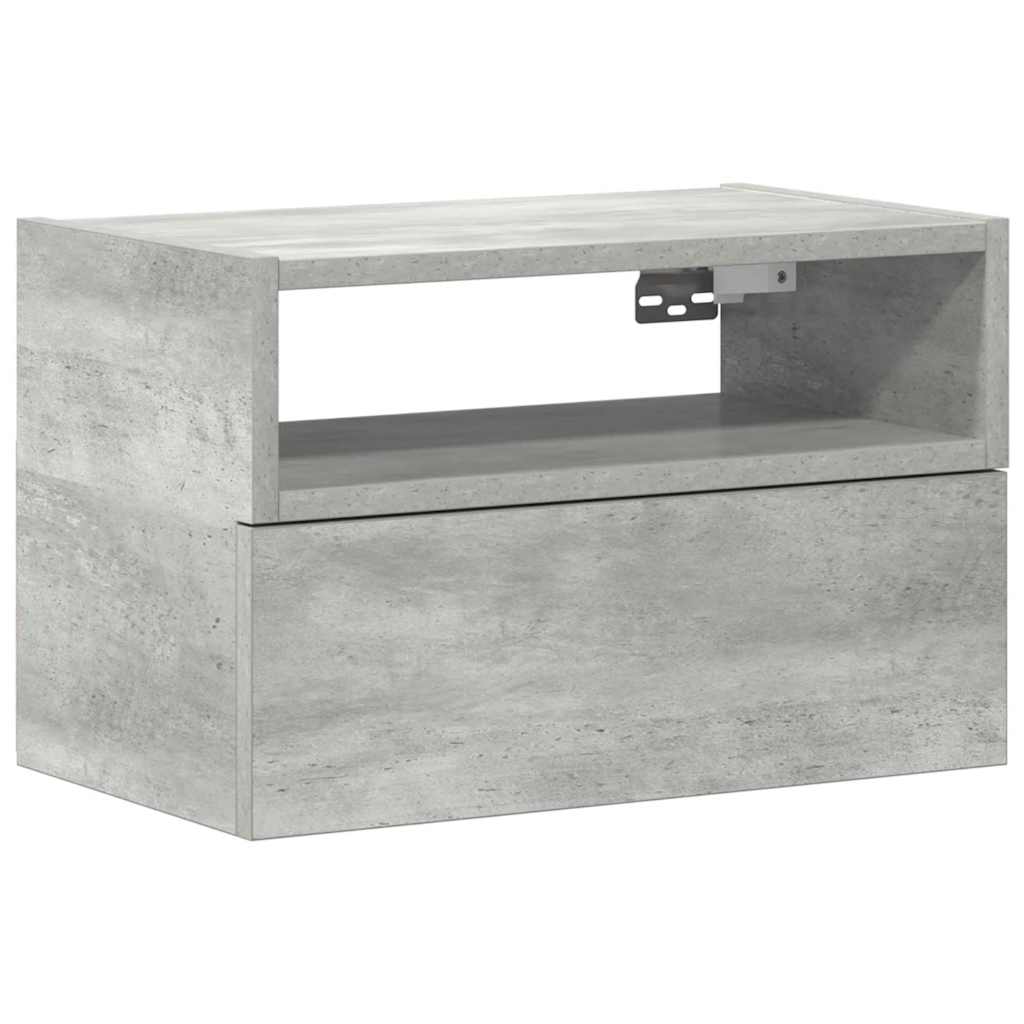 Table de chevet murale gris béton 45x26x28,5 cm - XIOS