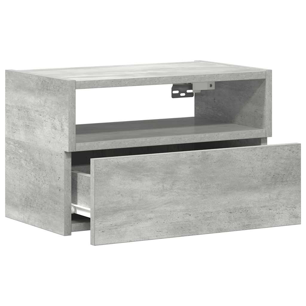 Table de chevet murale gris béton 45x26x28,5 cm - XIOS