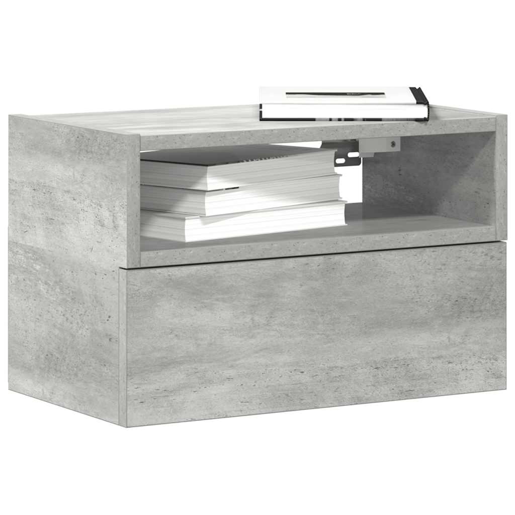 Table de chevet murale gris béton 45x26x28,5 cm - XIOS