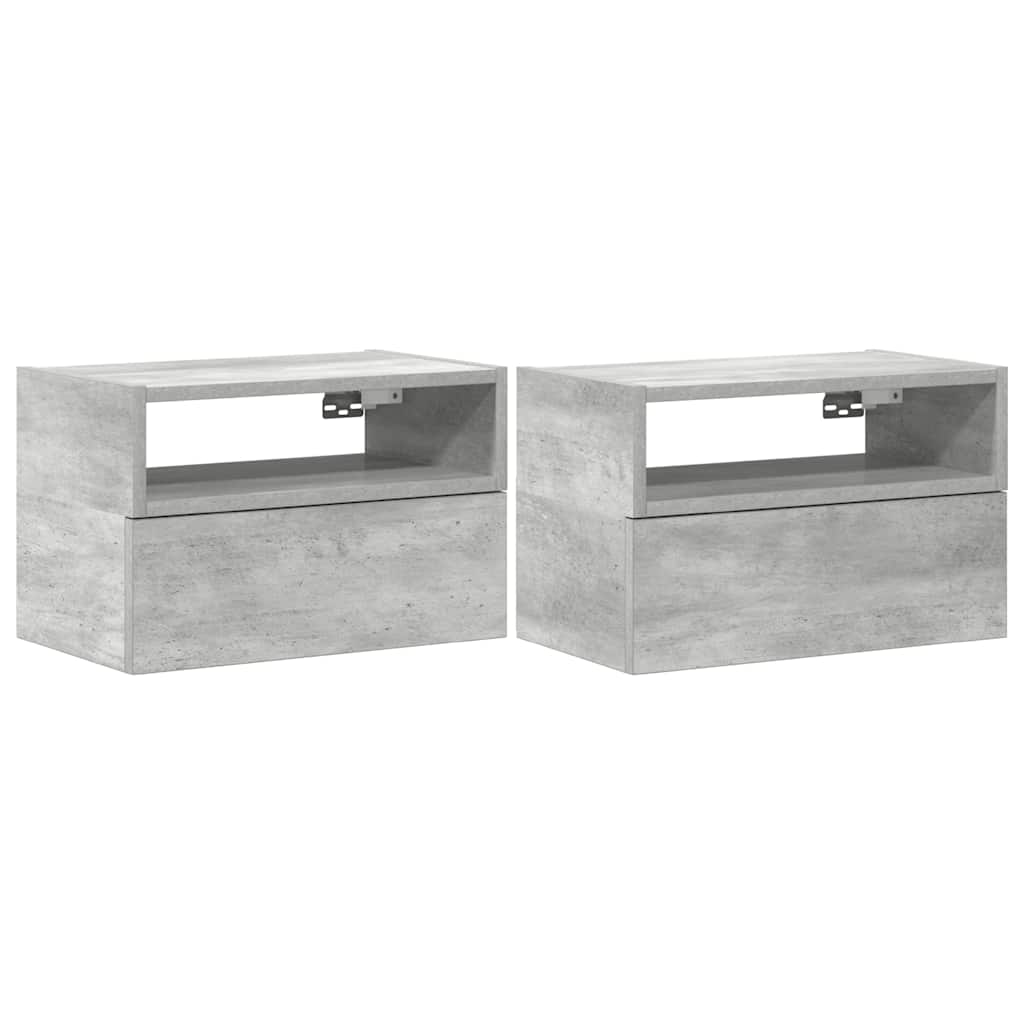 Tables de chevet murales 2 pcs gris béton 45x26x28,5 cm - XIOS