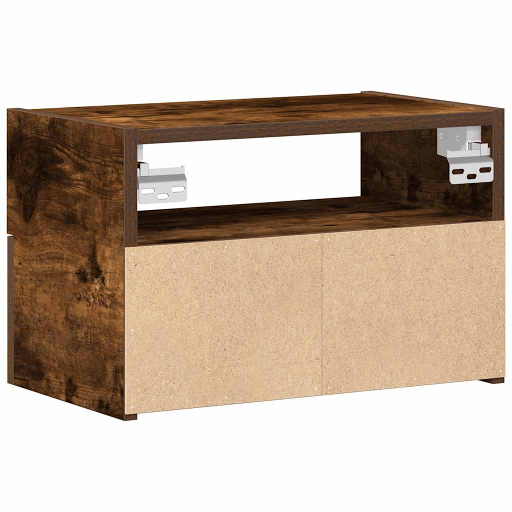 Table de chevet murale chêne fumé 45x26x28,5 cm - XIOS