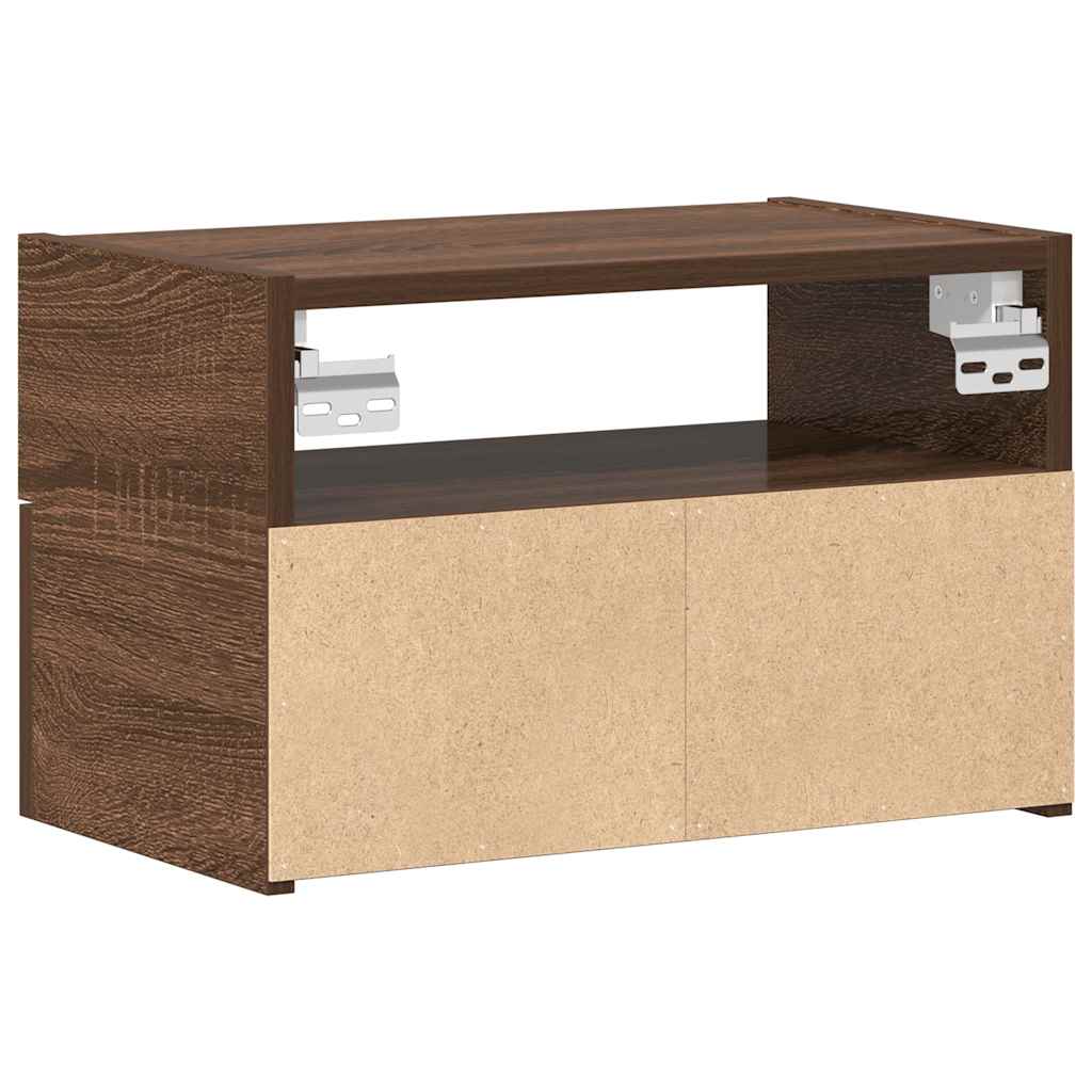 Table de chevet murale chêne marron 45x26x28,5 cm - XIOS