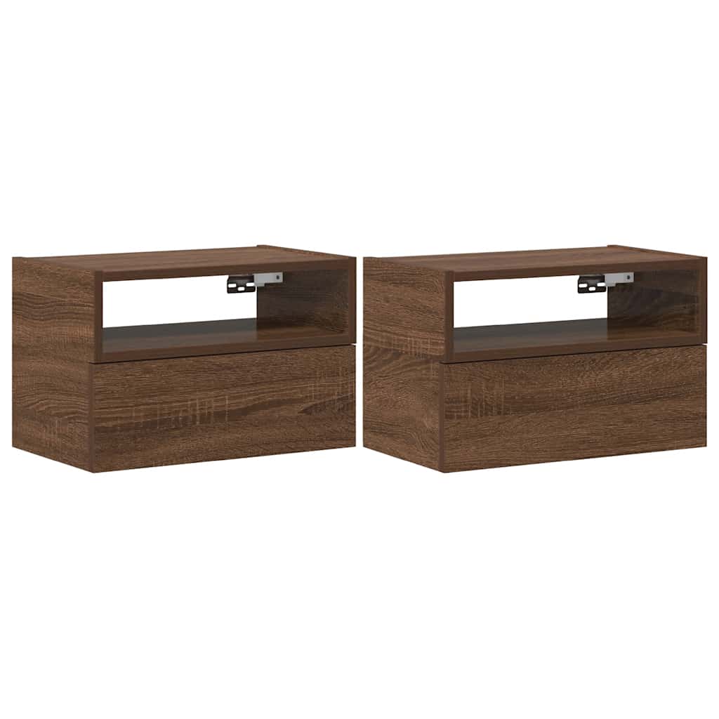 Tables de chevet murales 2 pcs Chêne marron 45x26x28,5 cm Tables de chevet vidaXL
